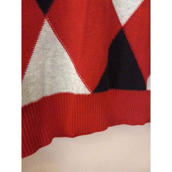 Express Mens Grey/black/red Argyle V-Neck Pullover Sweater Size‎ Small - Picture 6 of 13